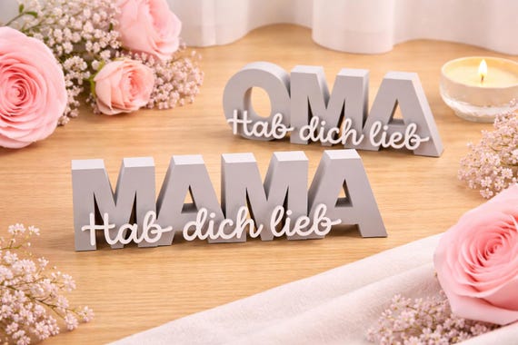 Mama & Oma  „Hab dich lieb“ Schild personalisiert - Muttertagsgeschenk | Geschenk Idee | Deko Muttertag