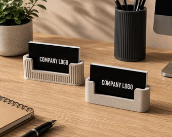 Japandi Visitenkartenhalter 3D-Druck | Moderner Kartenständer für Unternehmen, Büro, Schreibtisch & Empfang