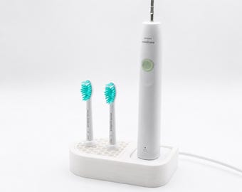 Philips Sonicare Zahnbürstenhalter 3D Druck | Halter für Ladegerät + 2 Bürstenköpfe