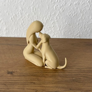 Hund & Mensch Skulptur - 3D Druck | Minimalistische Deko | Geschenk für Hundeliebhaber | Skandi-Boho Nordic Decor image 9