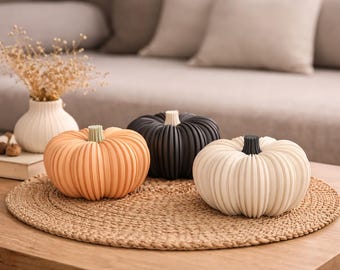 Kürbis Teelichthalter modern – LED Teelicht Deko Herbst & Halloween - minimalistische Skandi Herbstdeko
