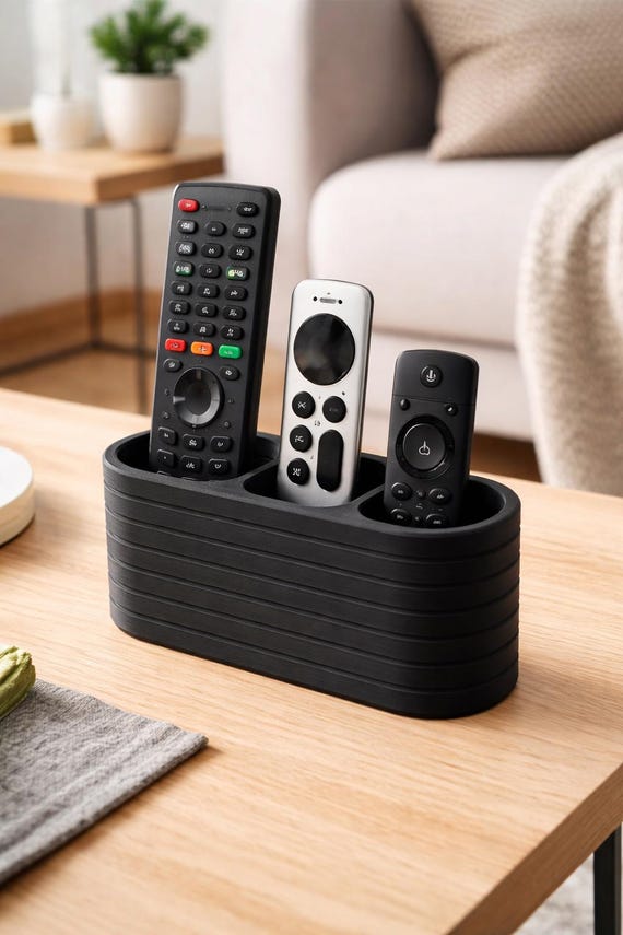 Moderner Fernbedienungshalter - Modern Remote Caddy | TV Remote-Organizer für Wohnzimmer & Couchtisch | 2-3 Fächer