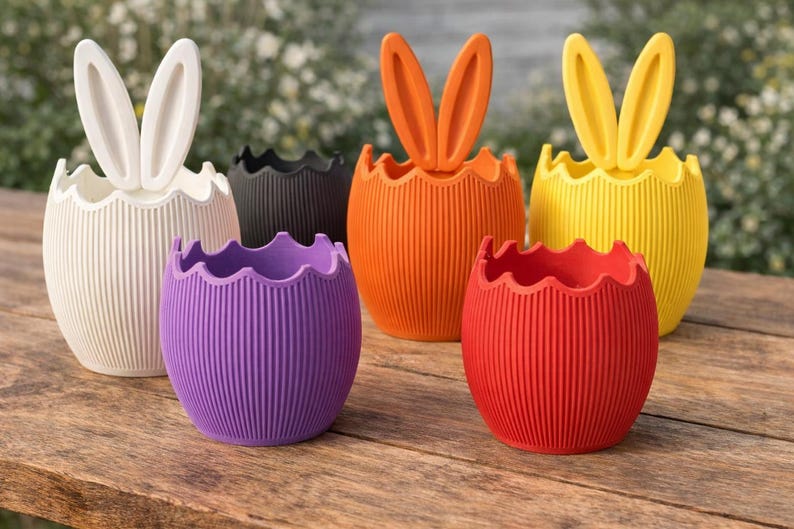 Oster Deko: 3D gedruckte Eierschalen Vase | Schale für Schokoeier & Süßigkeiten | Modernes Ostergeschenk image 6