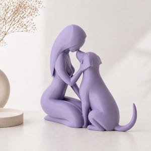 Hund & Mensch Skulptur - 3D Druck | Minimalistische Deko | Geschenk für Hundeliebhaber | Skandi-Boho Nordic Decor image 17