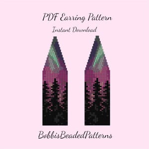 Alaska Northern Lights PDF Beaded Earring Pattern, PDF Only