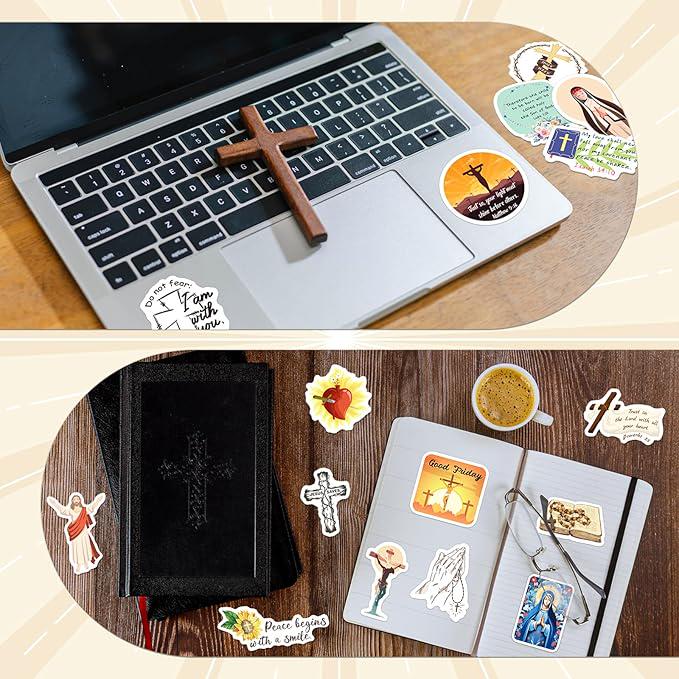 300PCS Catholic Stickers, Religious Vinyl Stickers, Bible Jesus ...