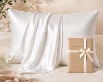 Satin Pillowcase Set Gift Box, Silky Soft Pillow Cover, Hair Skin Beauty Sleep Gift, Mothers Day Gift for Her