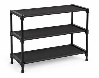 3 Tier Shoe Rack Organiser, Stackable Metal Shoe Shelf, Entryway Closet Storage, Space Saving Shoe Stand, Home Organiser