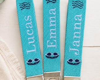 Personalized Embroidered Key Fob: Custom Keychain Strap 1" Wide
