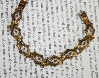 Stunning Damascene Brass Bracelet - Spain - Intricate Design