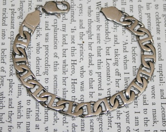 Chunky Stainless Steel Men's Figaro Style Chain Bracelet - Long Masculine Thick and Chunky Bracelet