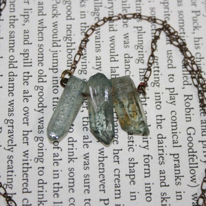 Sweet Sea Glass Necklace -Light Blue and Green Glass Pendant - Unique Chain