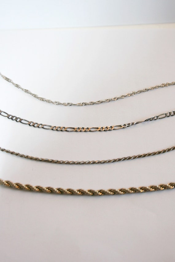 Lot of 4 Sterling Silver and Silver Tone Chain Br… - image 4