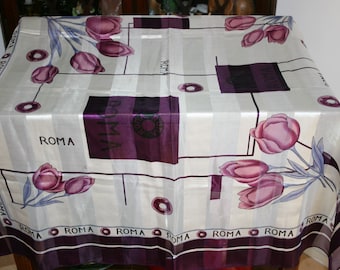 Purple Tulips - Roma Vintage Large Scarf