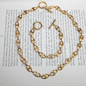 Matching Set Chunky Gold Tone Necklace and Bracelet image 1