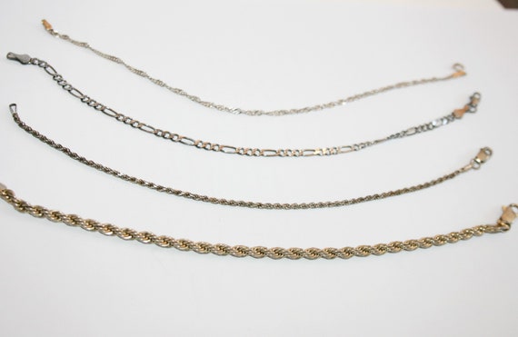 Lot of 4 Sterling Silver and Silver Tone Chain Br… - image 3