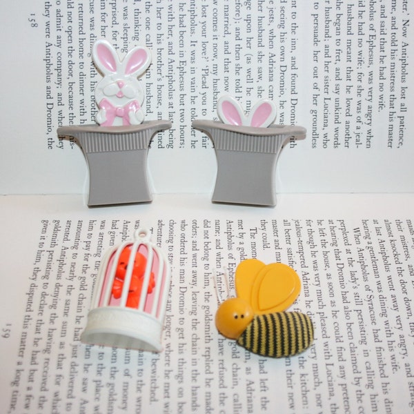 Lot of Avon "Pin Pals" 1970's - Bumbley Bumble Bee - Magic Rabbit - Bobbin' Robin - Destash