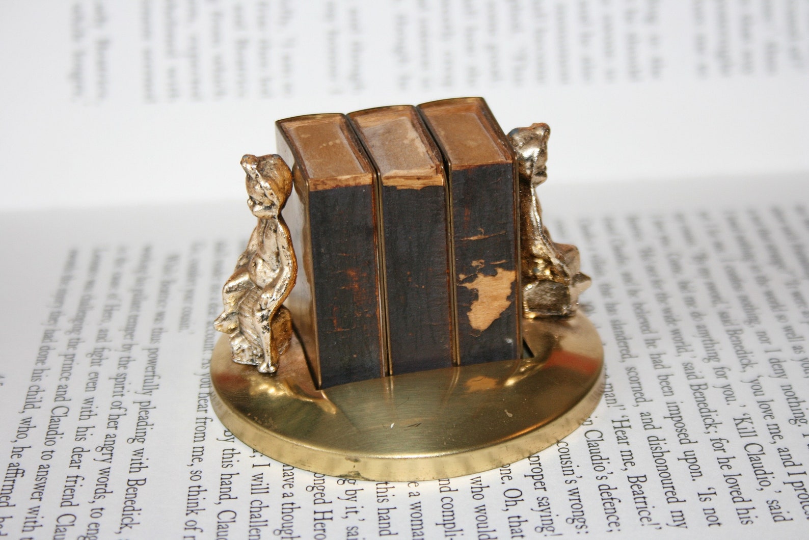 Unusual and Rare Matchbook Holder Bookends Brass Books Match Etsy