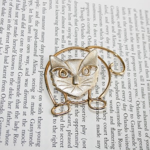 Quirky Grouchy Fat Brooch - Funny Feline Cat Pin