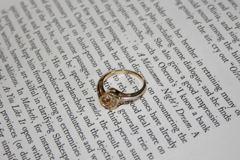 Letter C Avon Ring Initial C Gold Tone Simulated Diamond Ring Monogram C Ring Avon 1984