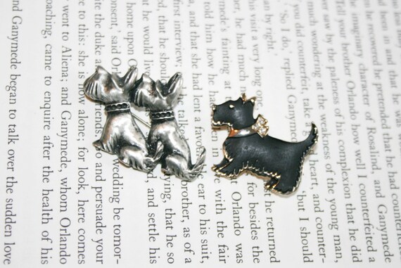 Lot of 2 Scottie Brooches - Scottish Terriers - D… - image 2