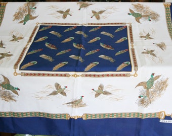 Gina Ruccini Pheasant Scarf - Ornate Bird and Feather Design