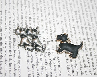 Lot of 2 Scottie Brooches - Scottish Terriers - Dog Pins