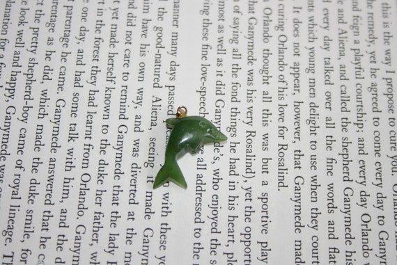 Tiny Jade Dolphin Pendant - image 2