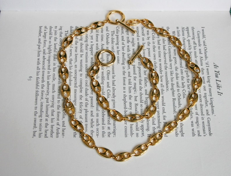 Matching Set Chunky Gold Tone Necklace and Bracelet image 2