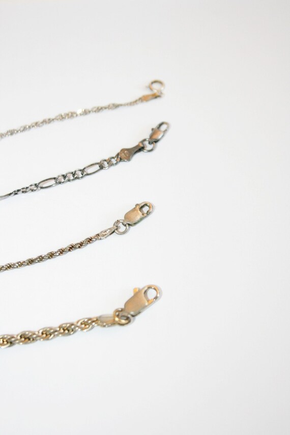 Lot of 4 Sterling Silver and Silver Tone Chain Br… - image 5