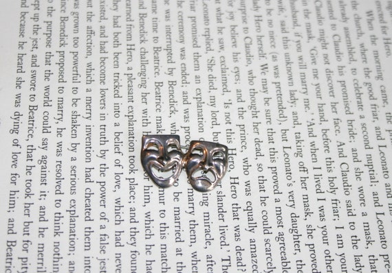 Comedy Tragedy Sterling Mask Brooch-  Sterling Si… - image 2