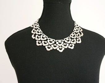 Goth Stella en Dot Choker ketting - Zilverkleurige Festoen Kraag Verklaring Stuk Ketting