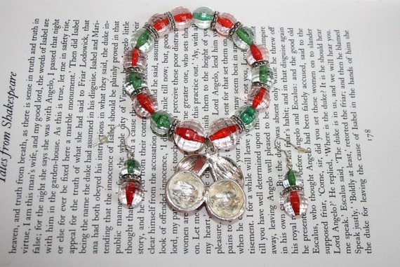 Red Cherry Matching Set - Charm Bracelet and Earr… - image 3