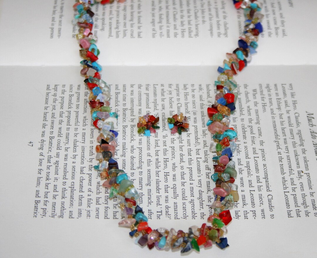 Matching Set of Colorful Glass and Stone Beads Bohemian Etsy UK