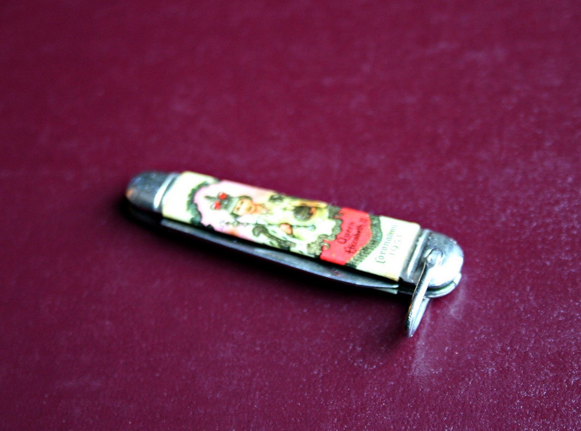 Queen Elizabeth II Coronation Pocket Knife Collectible Etsy