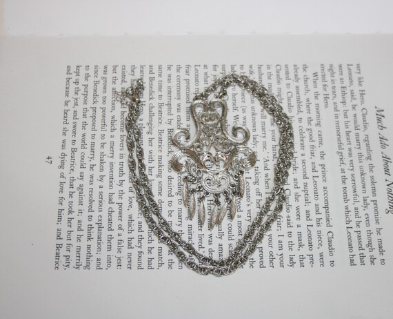 Large Gothic Statement Piece Necklace - Ornate Si… - image 2