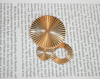 Huge Abstract Gold Tone Brooch - Layered Onate Circles - Geometric Disc Pin