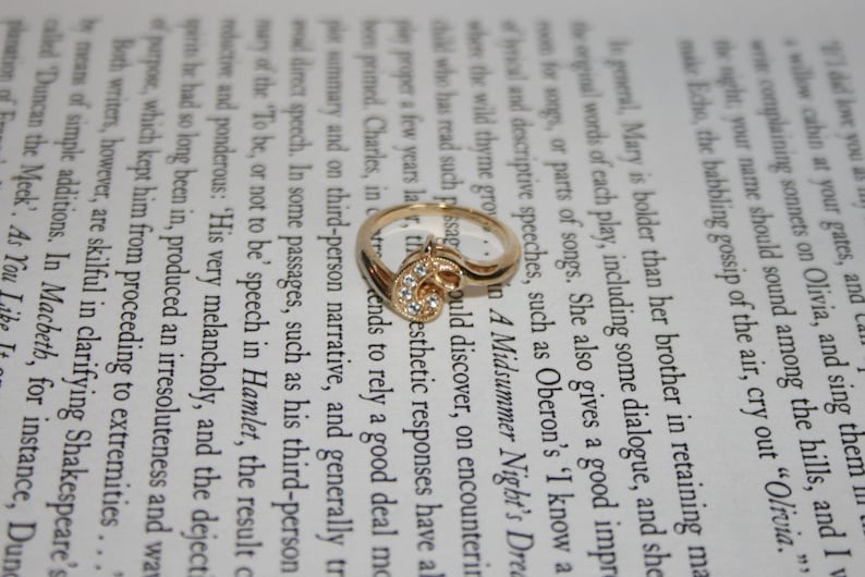 Letter C Avon Ring Initial C Gold Tone Simulated Diamond Ring Monogram C Ring Avon 1984