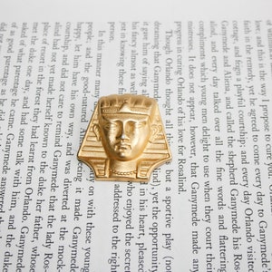 Gold Tone Cleopatra Brooch - Egyptian Person Pin