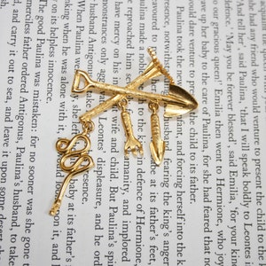 Gardening Tools Brooch - RVP - Rake Shovel Hose Spade Trowel