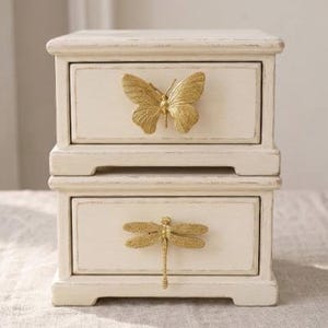 Solid Brass Butterfly KnobDragonfly Drawer KnobAnimal Cabinet Hardware,Vintage Dresser Knob, Unique Furniture Pull, Gold Cabinet Decor, Gift
