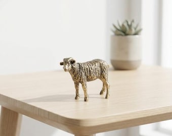 Handgefertigte Bronze Schaf Figur Rustikale Bauernhof Tier Skulptur Wohnkultur Geschenk Minimalist Tischverzierung Handwerker Metall Sammlerstück Kunststück!