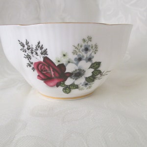 Royal Albert White Bone China - Rose Floral- Cranberry/Sugar Bowl