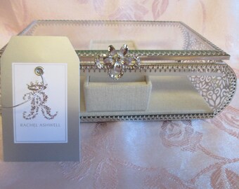 Rachell Ashwell - Silver Tone Glass Jewelry Box - New