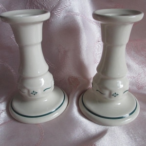 Woven Traditions Heritage Green by Longaberger - Candlestick - set of 2