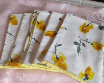 Vera Yellow Rose Square Cotton Napkins - set of 6