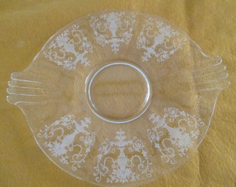 Fostoria Florentine Handled Round 12" Sandwich Plate