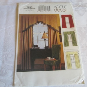 Vogue Decor Pattern 7756 Window Treatments Cornice and Panels
