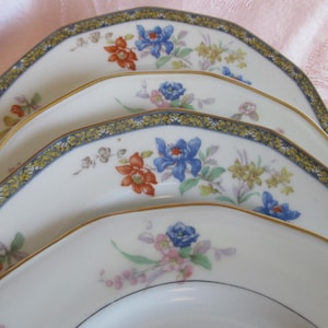 Vintage Haviland Mismatched Floral Salad Dessert Plates - set of 4