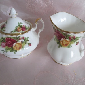 Old Country Roses by Royal Albert - Cream and Sugar - with lid